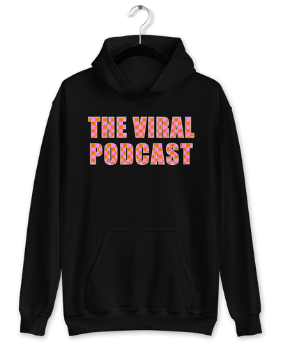 Pink/Orange Checkered Lettering Midweight Hoodie