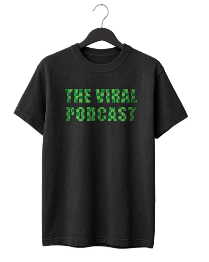 Green Checkered Lettering T-Shirt