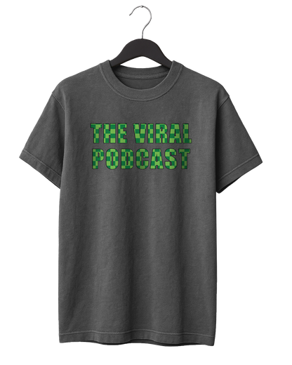 Green Checkered Lettering T-Shirt